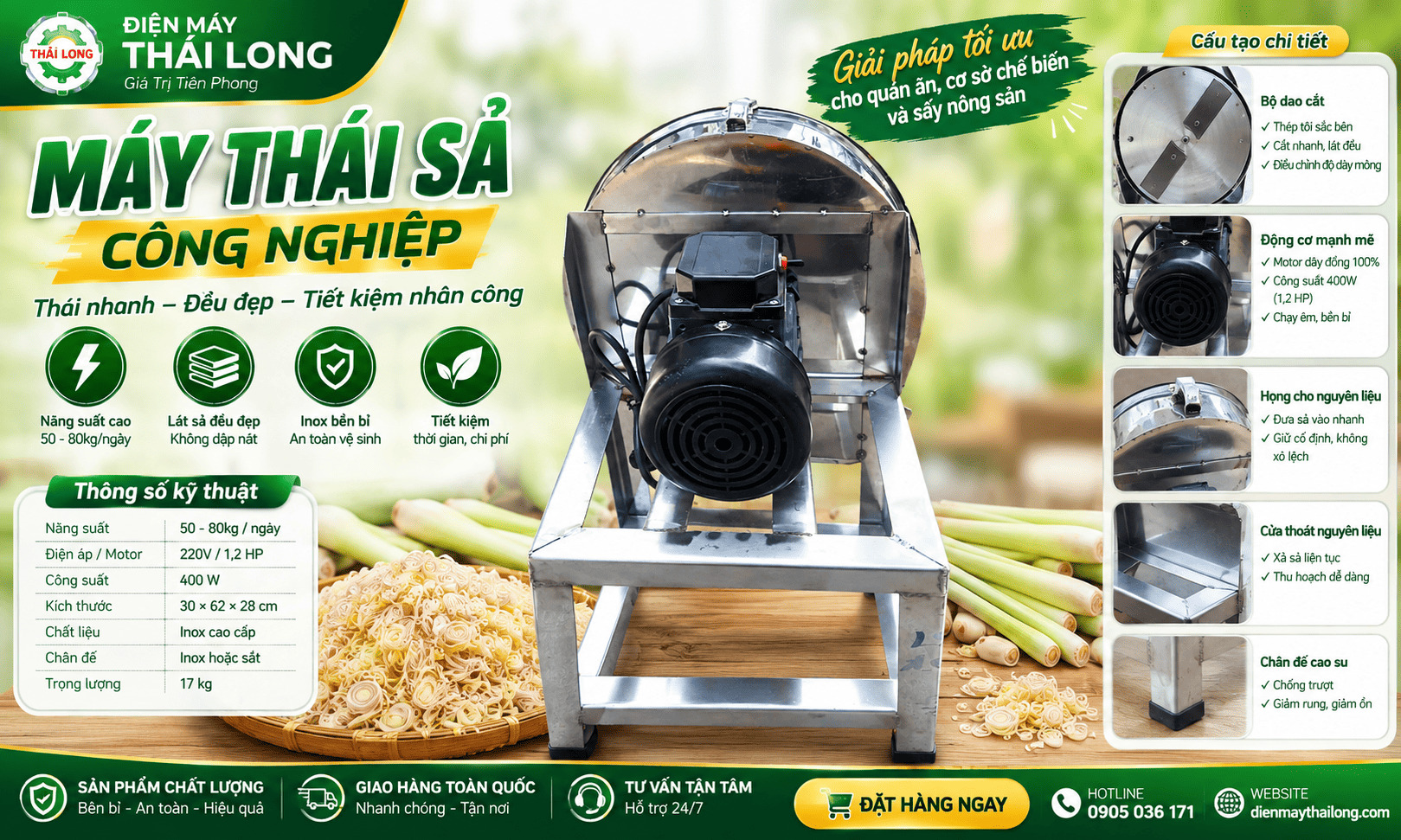 Cấu tạo máy thái sả bằng điện