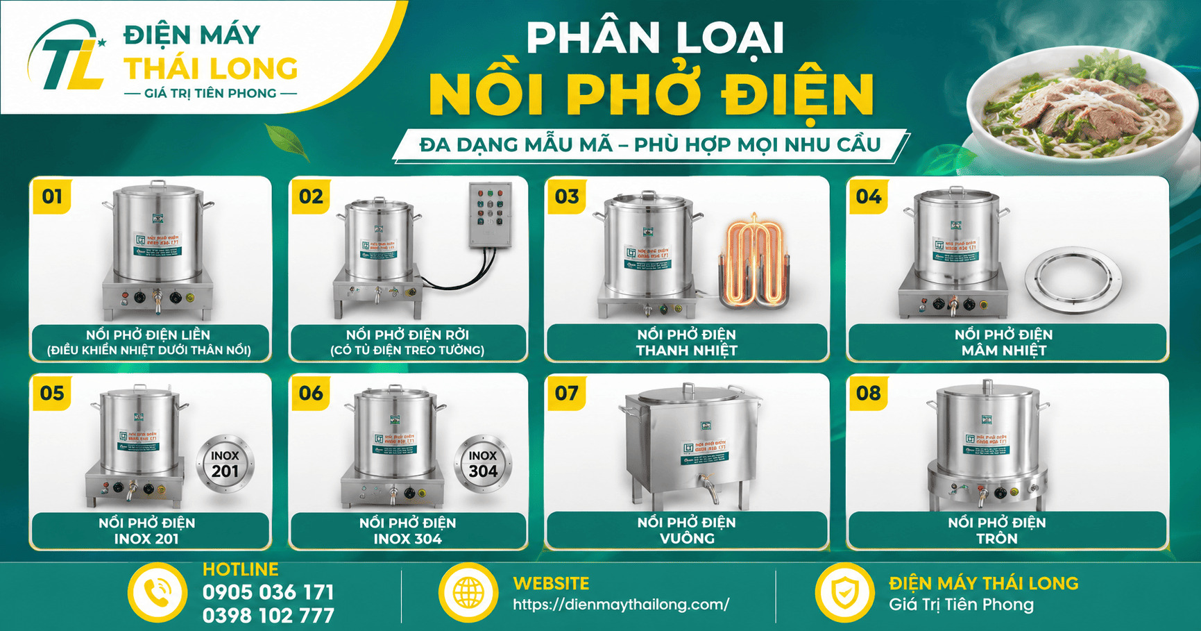 Phân loại nồi phở điện