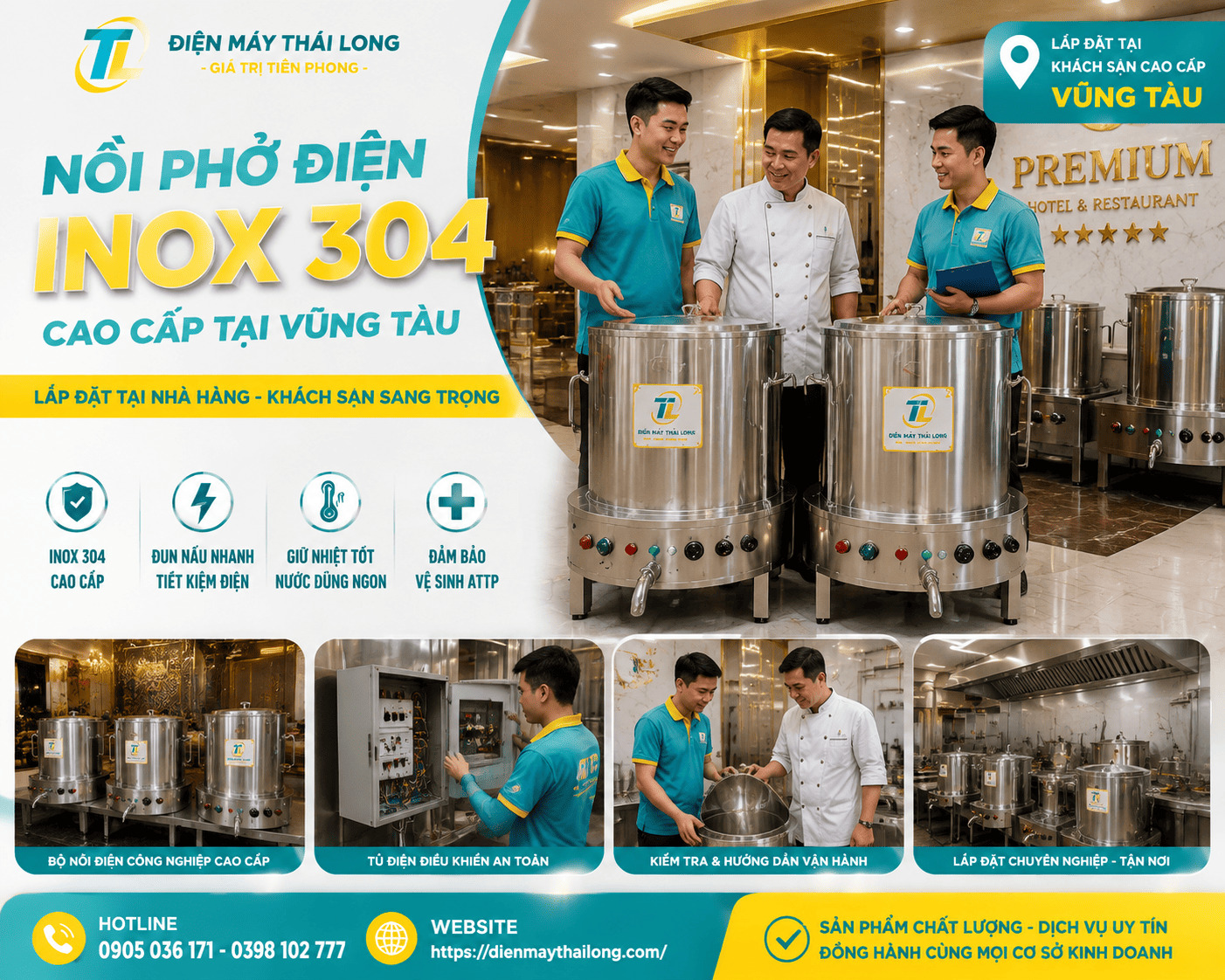 Lắp đặt nồi phở điện tại Vũng Tàu