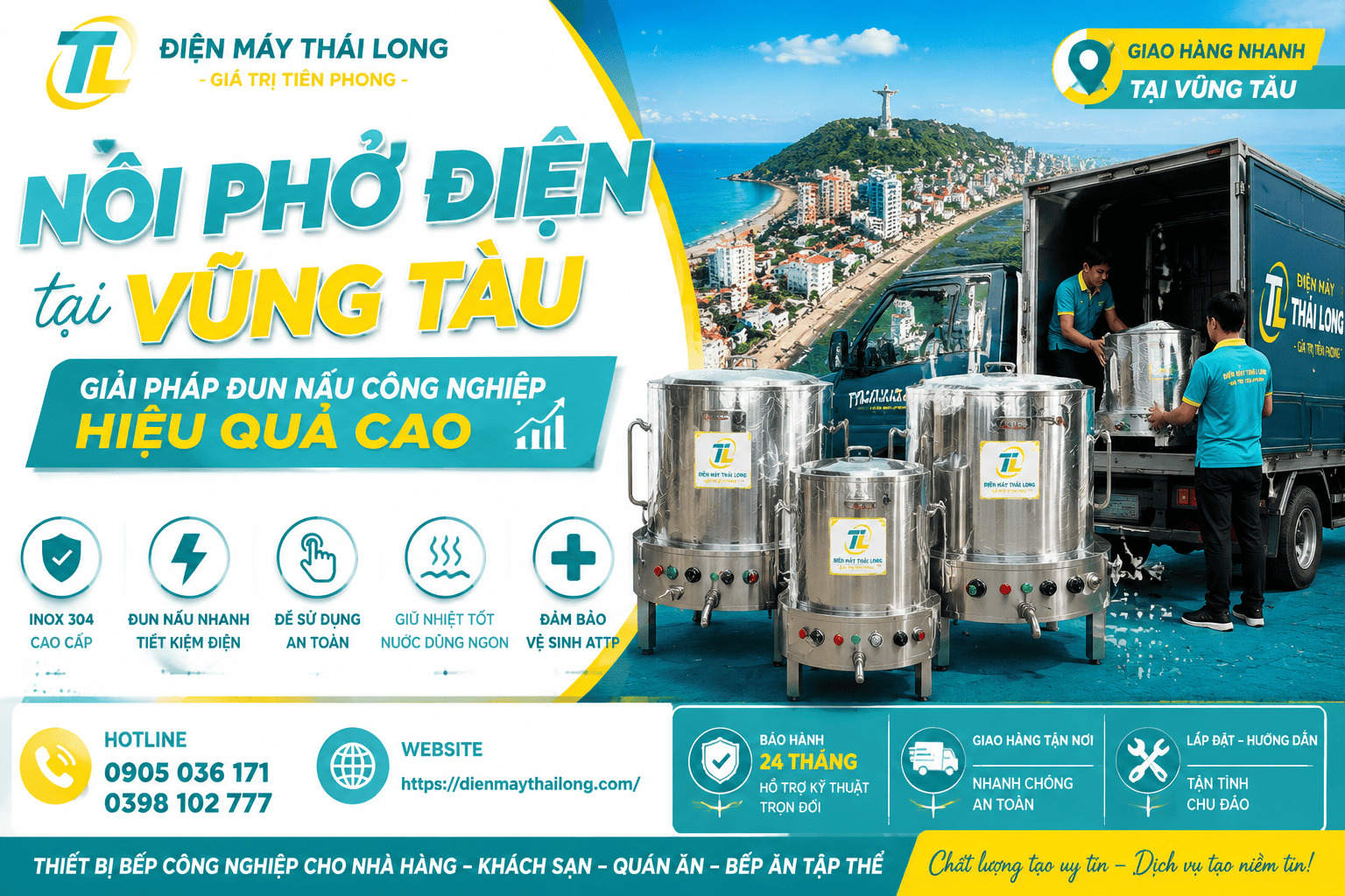 Nồi nấu phở bằng điện tại Vũng Tàu