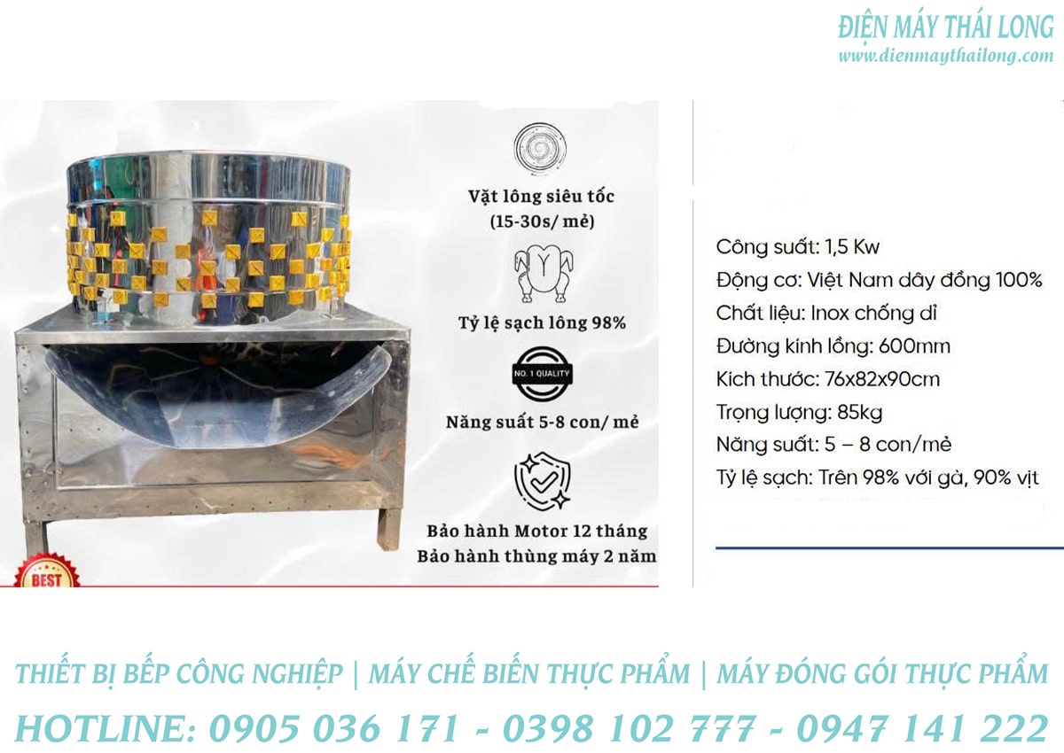 Máy vặt lông gà vịt phi 70cm