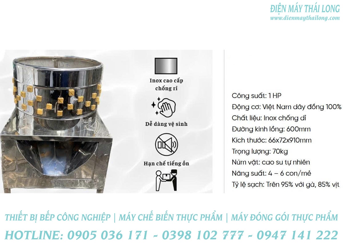 Máy vặt lông gà vịt đúng 60cm