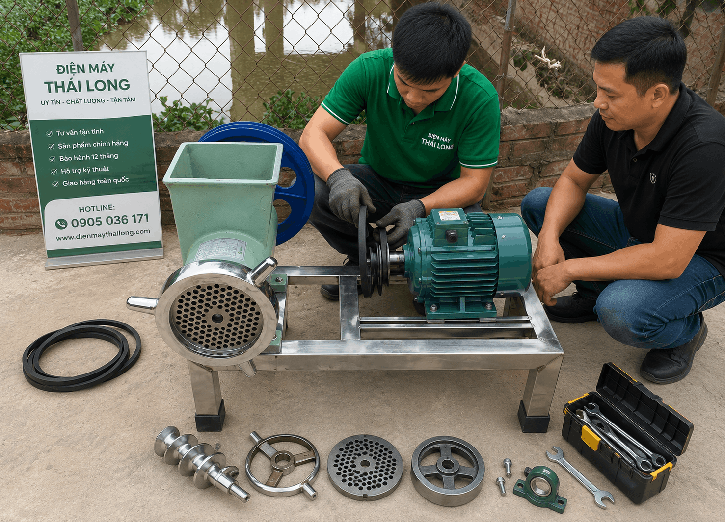 Lắp ráp và hướng dẫn máy đùn thịt cối 52