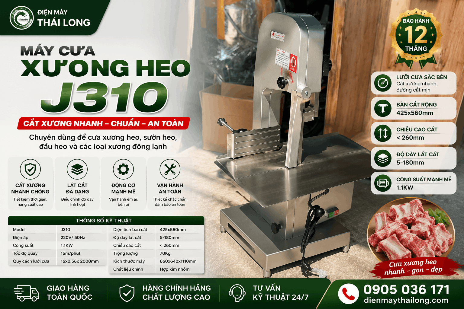 Máy cưa xương ống heo