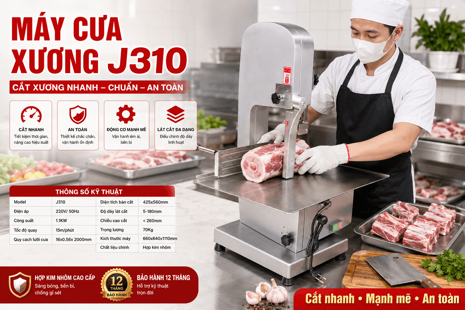 Máy cưa xương J310 công suất 1100w