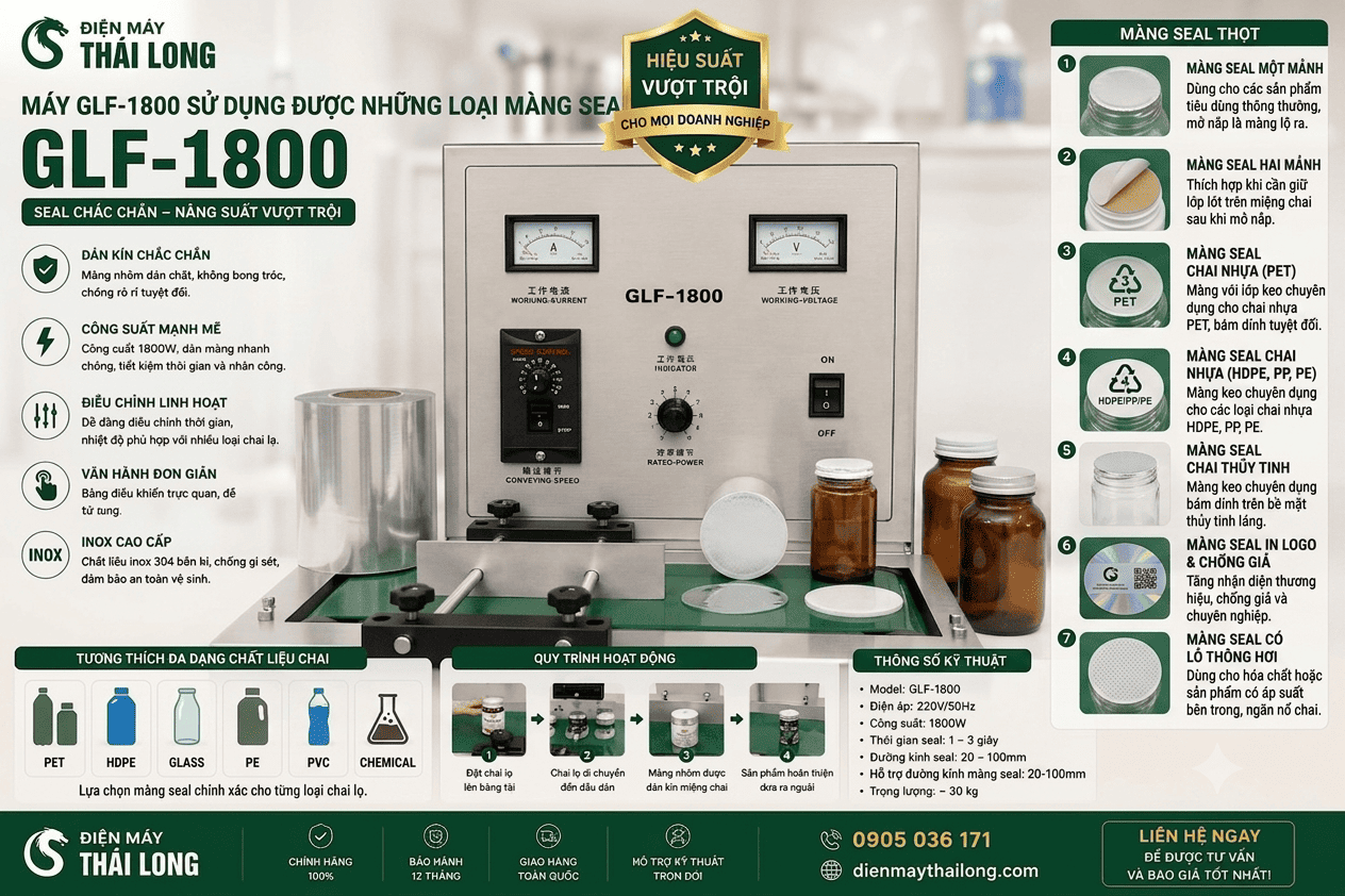Máy GLF-1800 dán được những loại màng seal nào