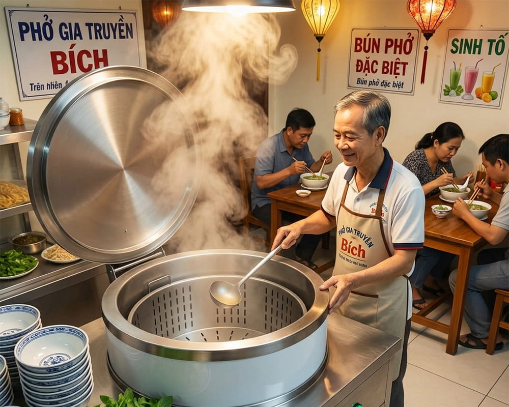 Nồi nấu phở điện 90L