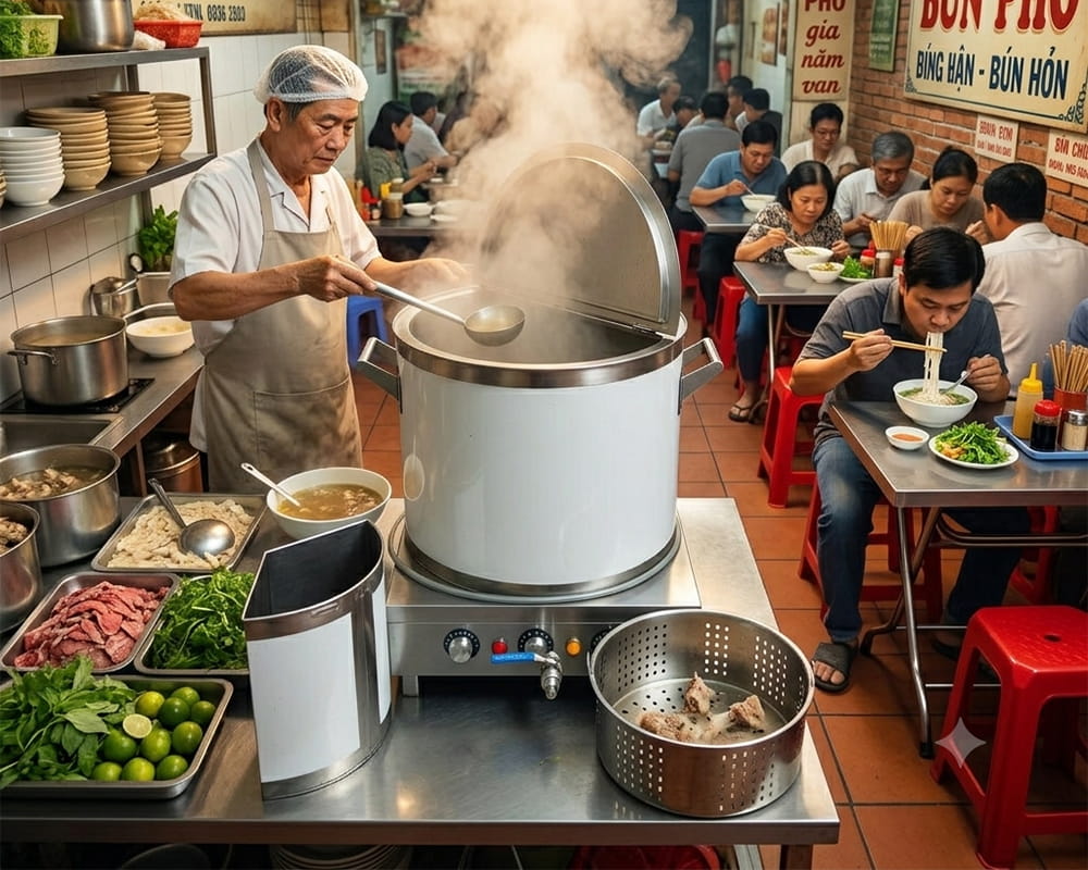 Nồi nấu phở 90L
