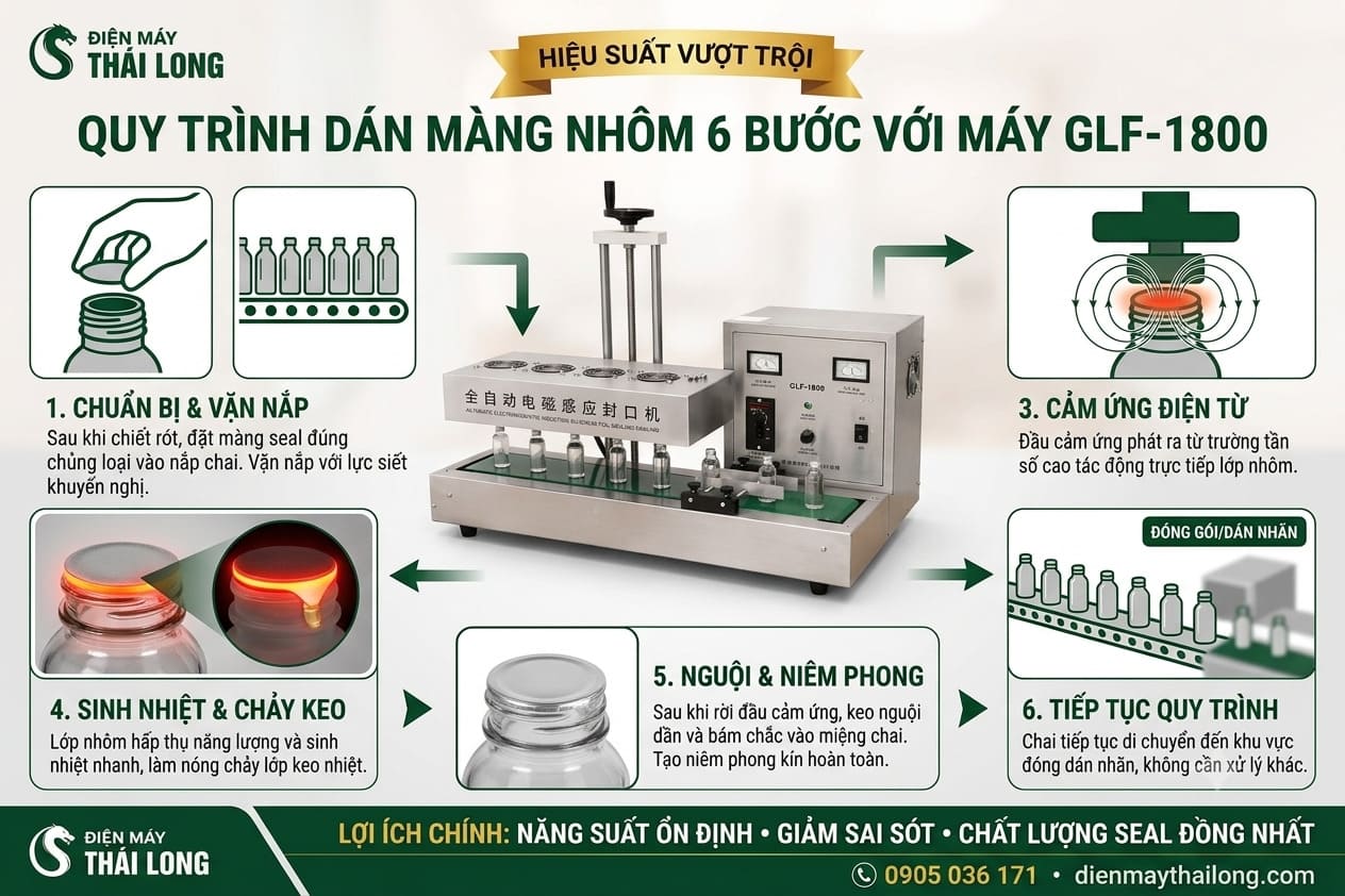 Quy trình dán màng nhôm máy GLF-1800