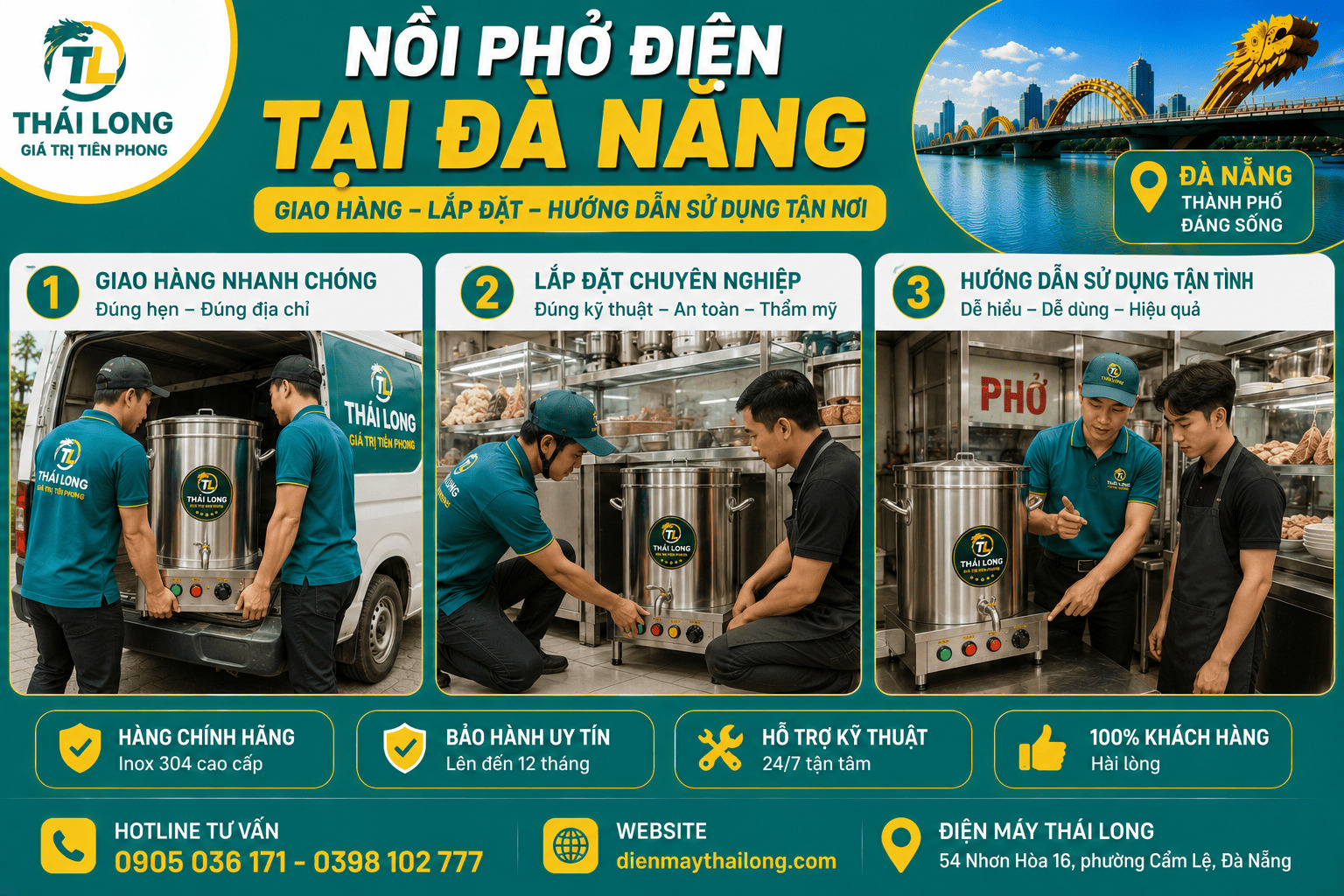 Ảnh thực tế giao nồi phở điện tại Đà Nẵng