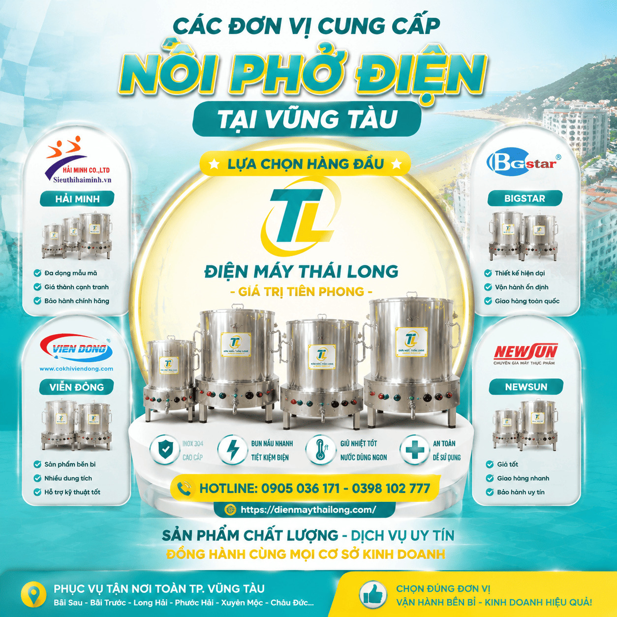Các đơn vị cung cấp nồi phở điện tại Vũng Tàu