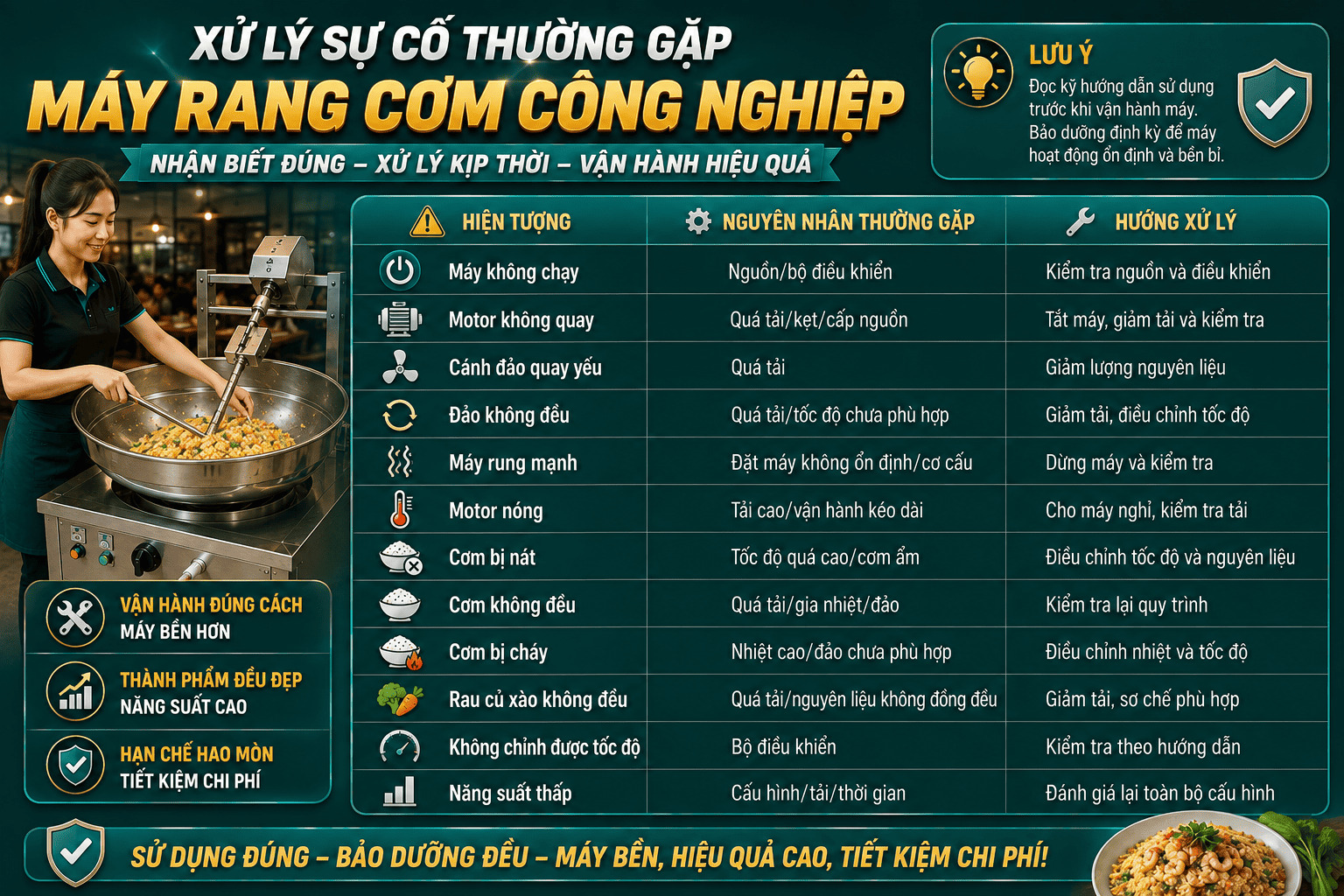 Các lỗi thường gặp của máy rang cơm
