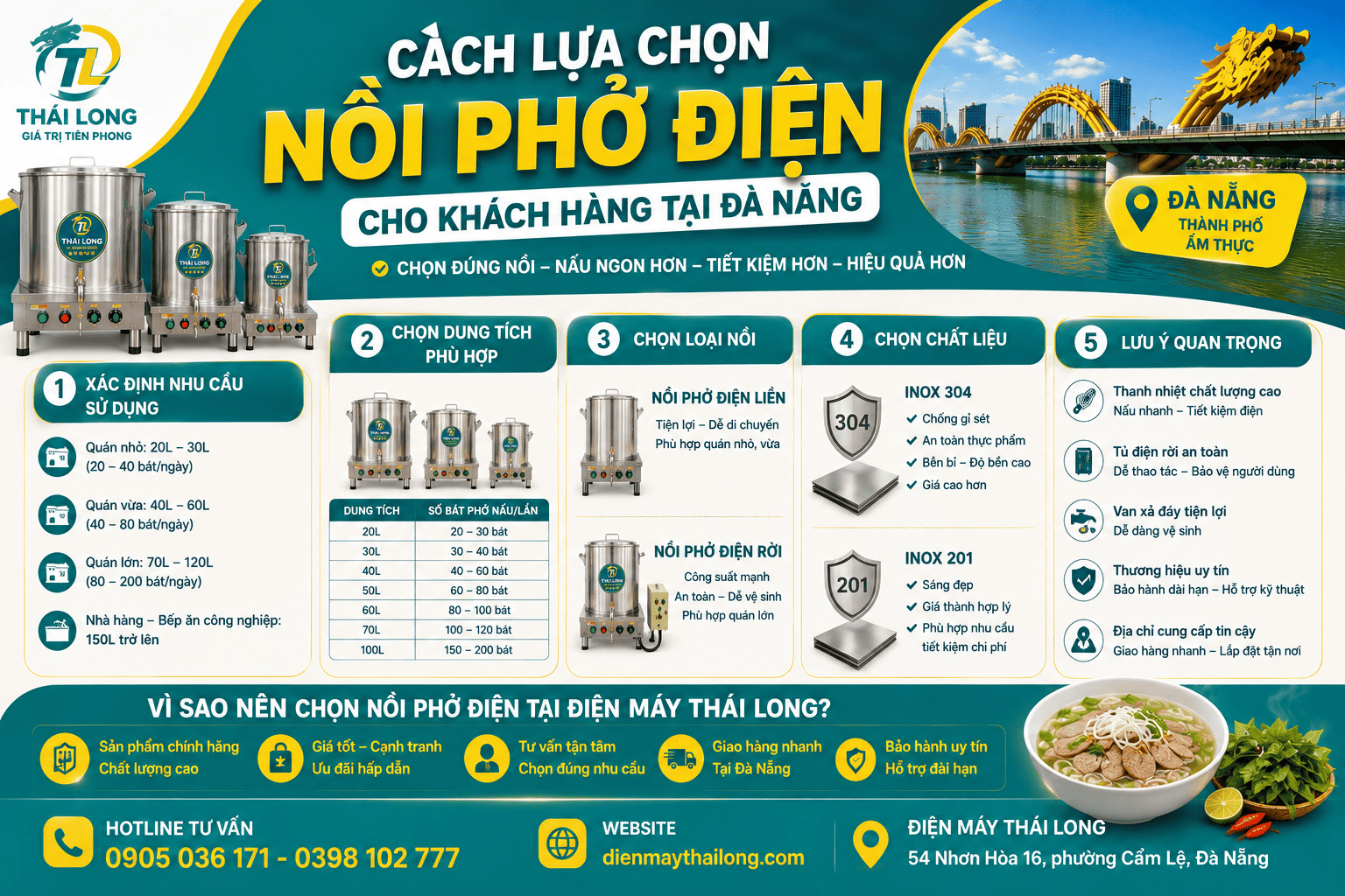 Cách lựa chọn nồi phở điện tại Đà Nẵng