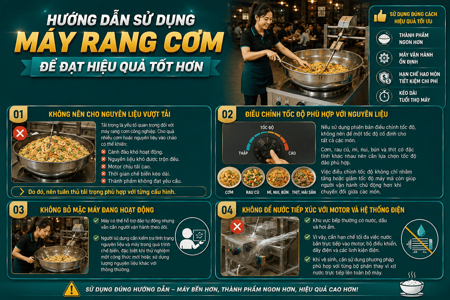 Cách sử dụng máy rang cơm hiệu quả