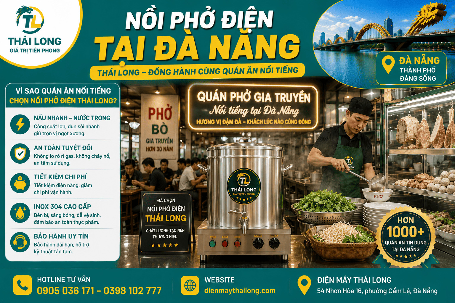 Cung cấp nồi phở điện tại Đà Nẵng