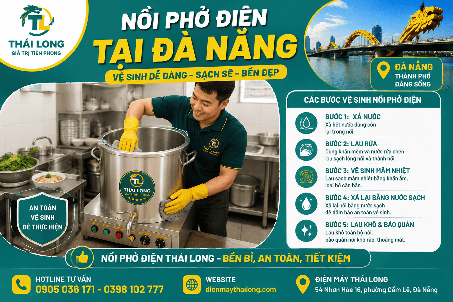 Hướng dẫn vệ sinh nồi phở điện