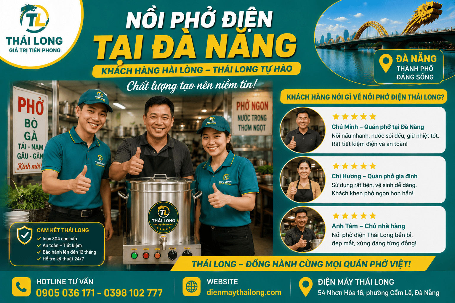 Khách hàng mua nồi phở điện Thái Long tại Đà Nẵng