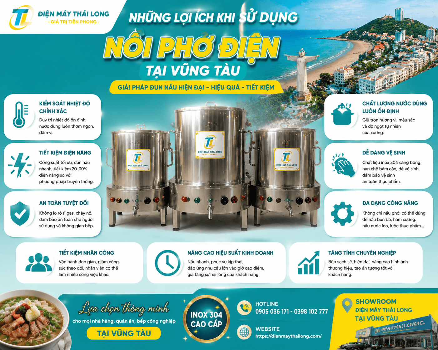 Những lợi ích khi sử dụng nồi phở điện