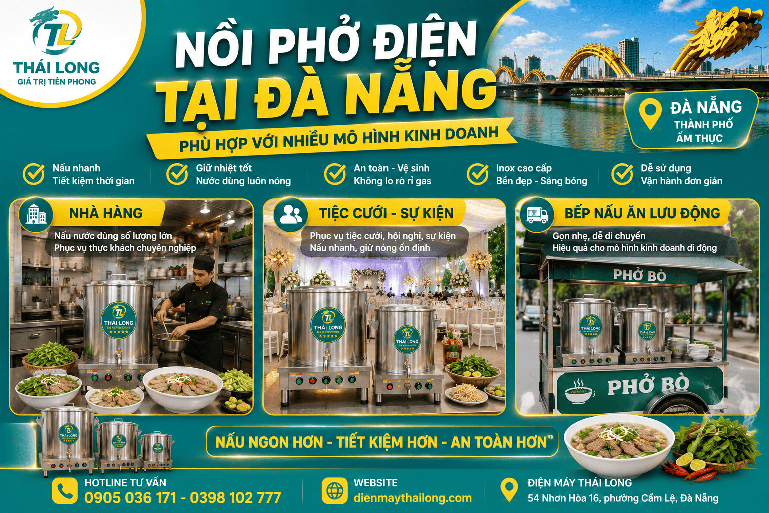 Nồi phở điện cho nhà hàng tại Đà Nẵng