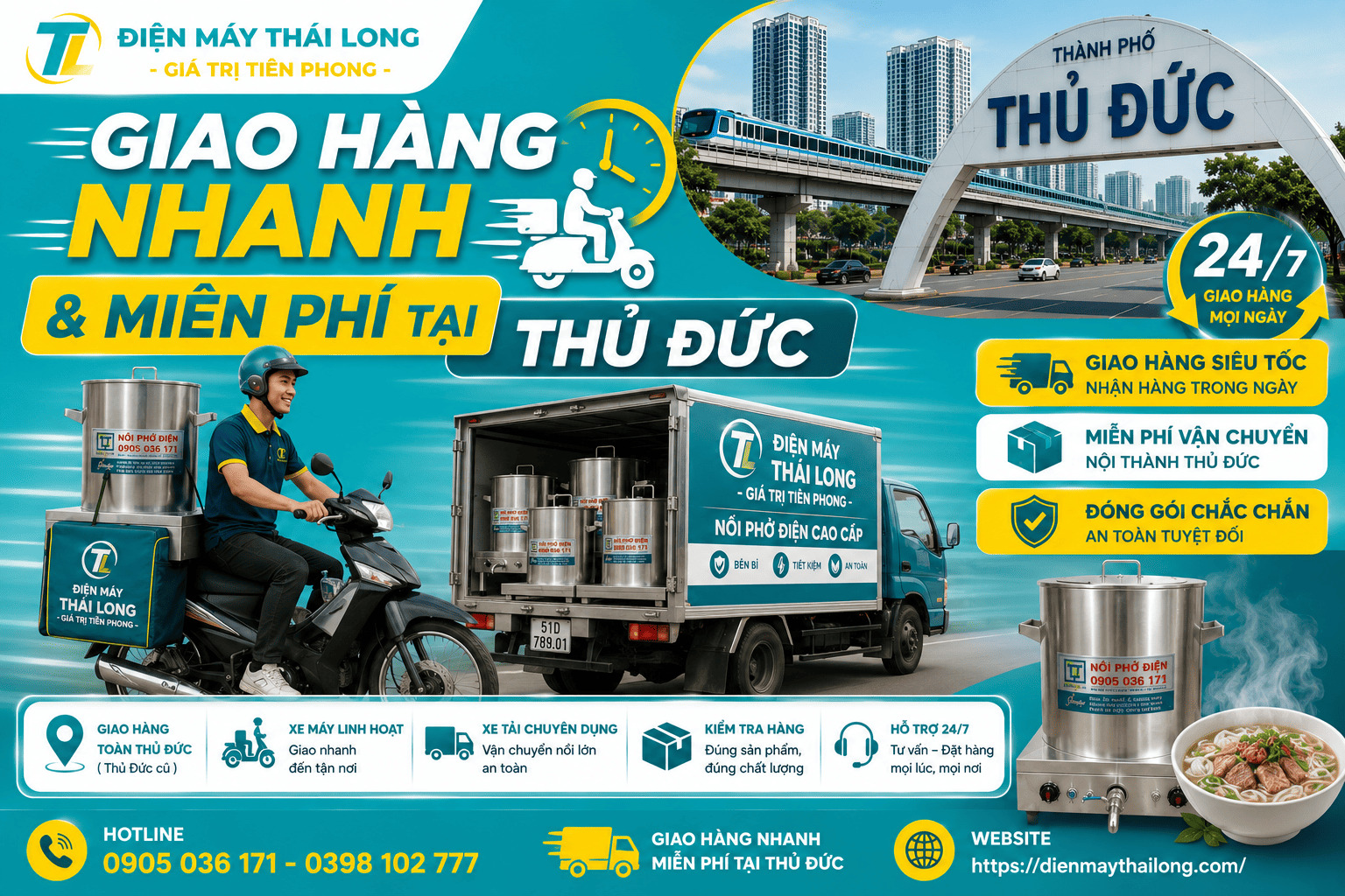 Nồi phở điện giao hàng nhanh chóng tại Thủ Đức