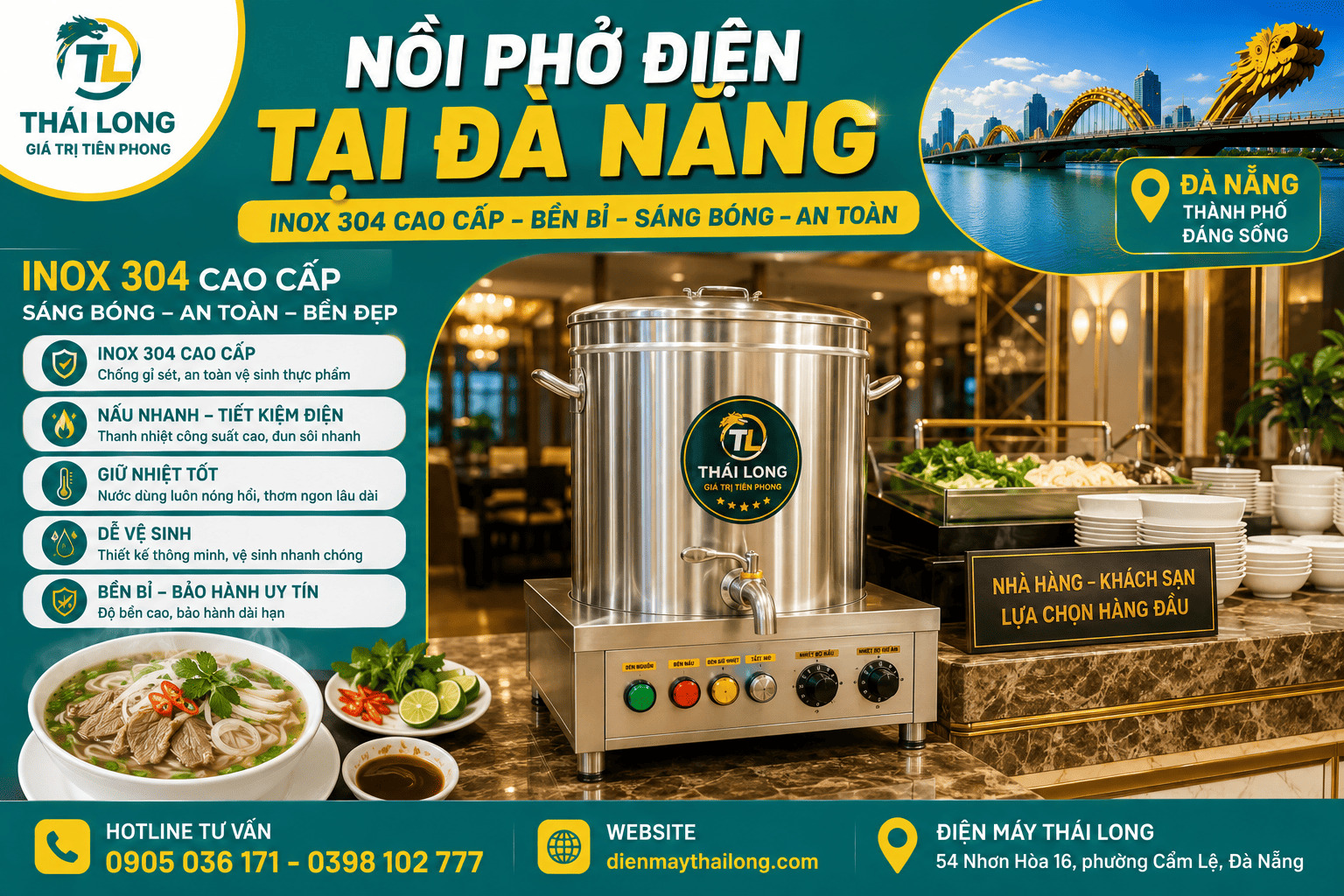 Nồi phở điện inox 304 cao cấp