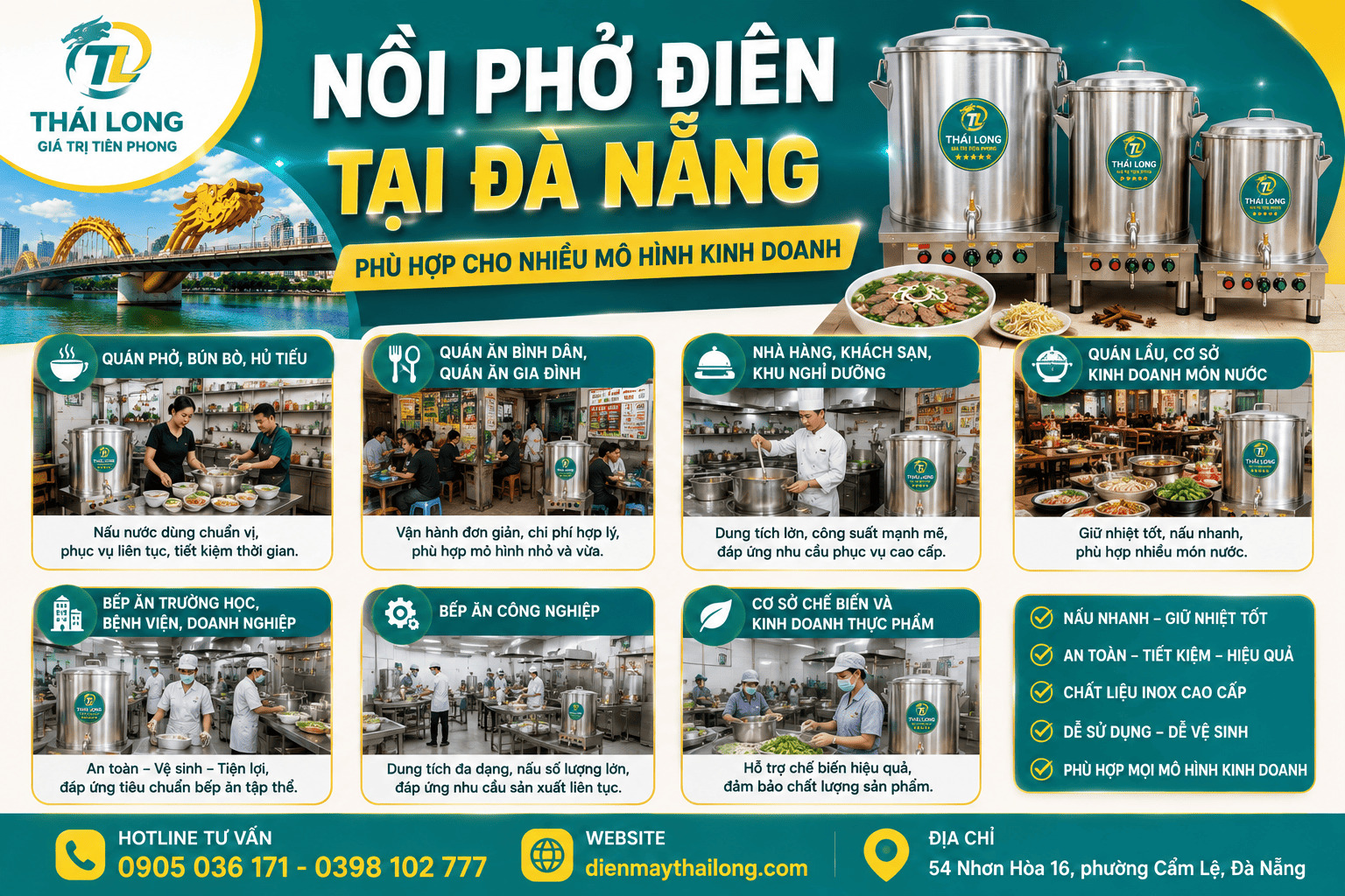 Nồi phở điện inox 304 tại Đà Nẵng