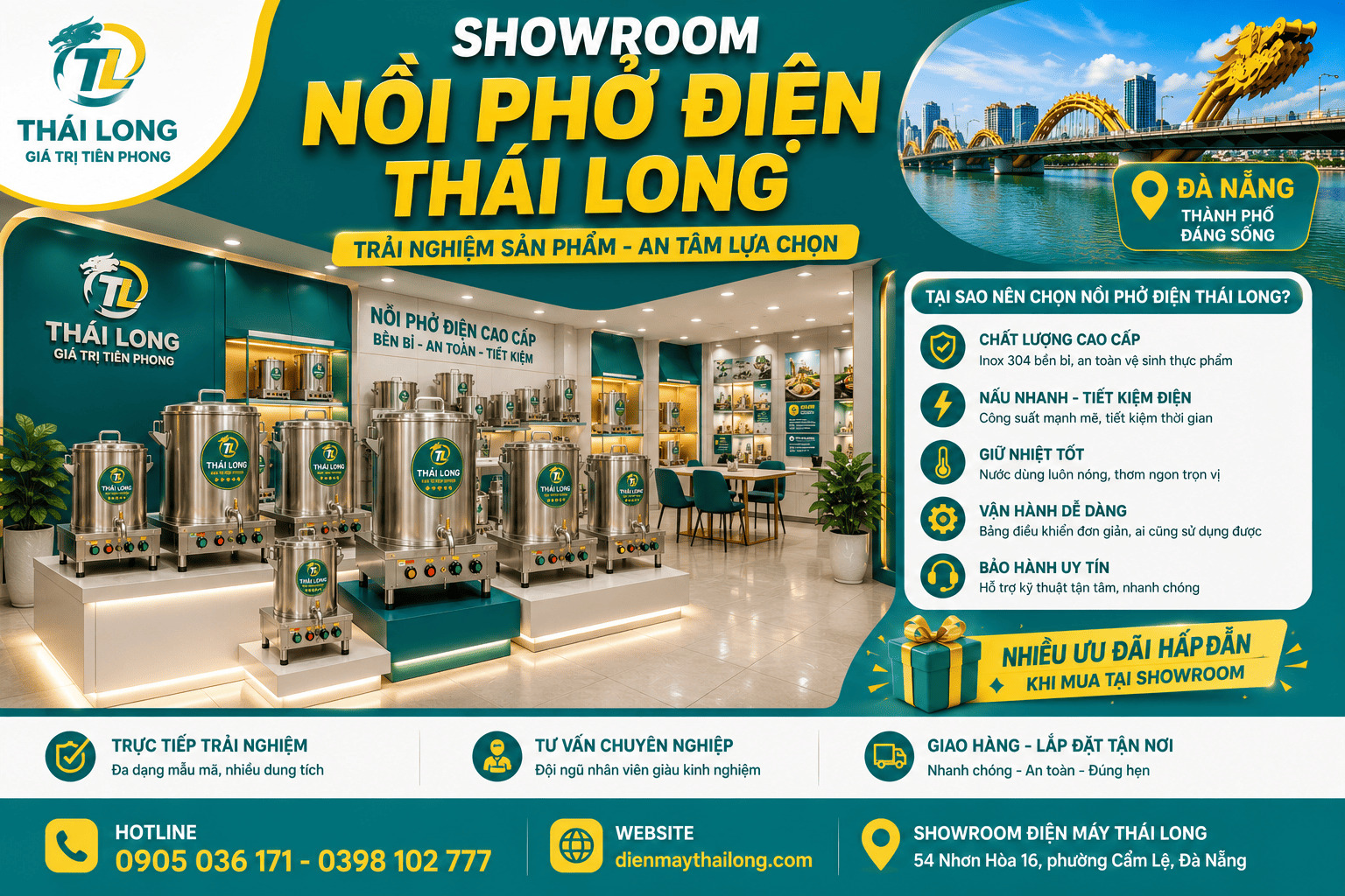 Nồi phở điện Thái Long tại Đà Nẵng