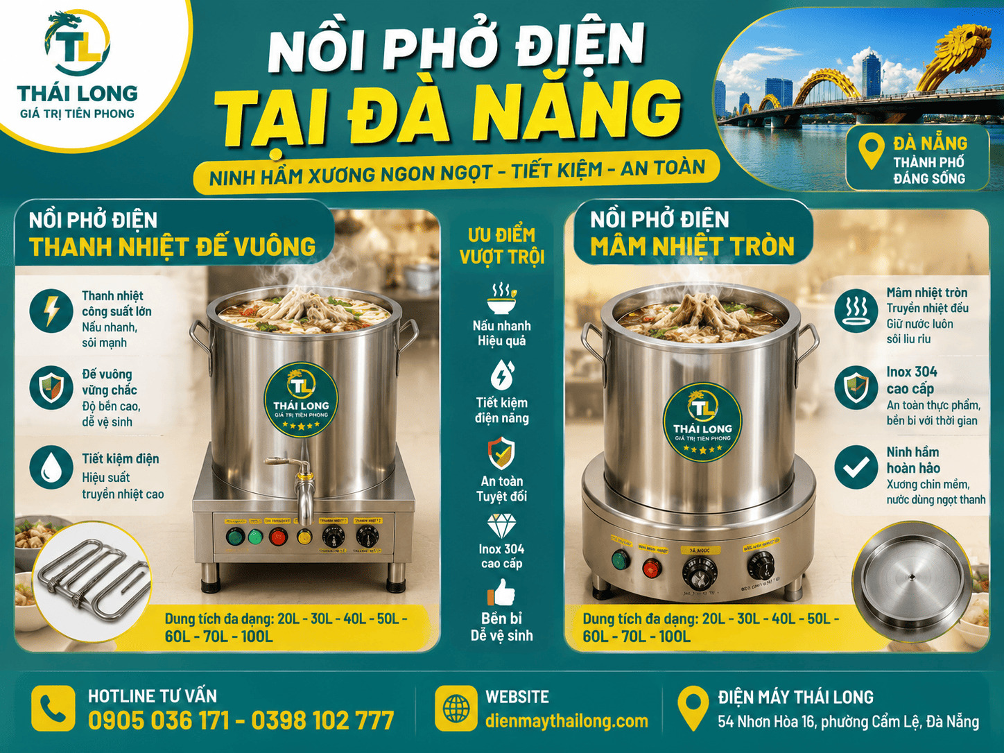 Nồi phở điện thanh nhiệt và mâm nhiệt