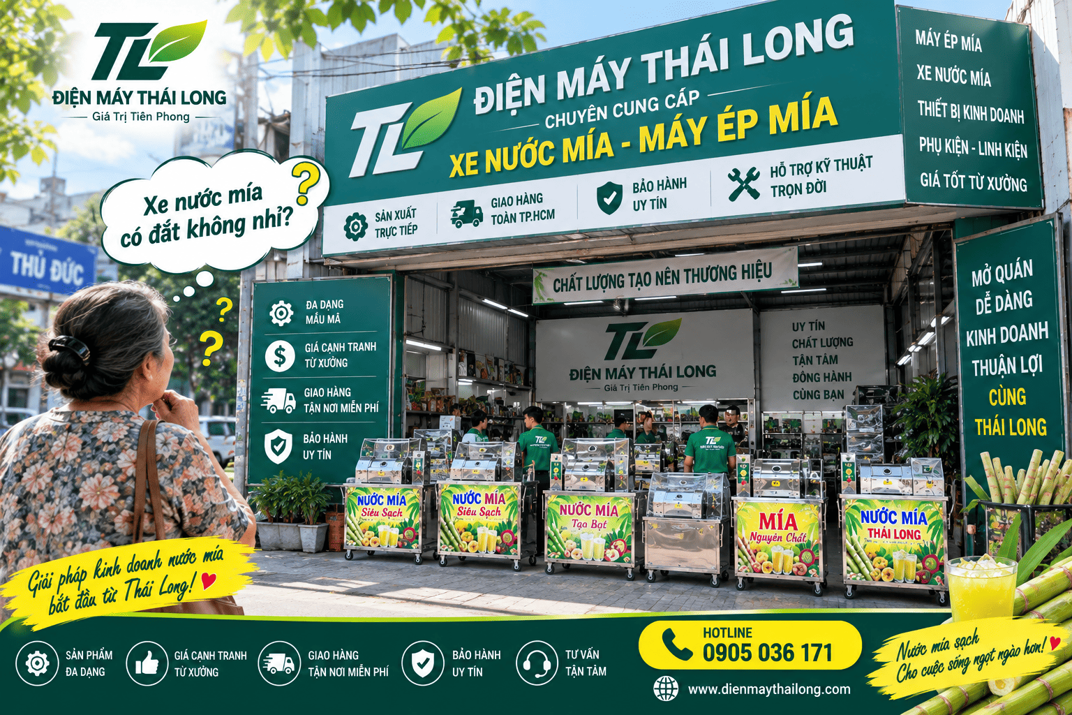 Giá bán xe nước mía tại Thủ Đức