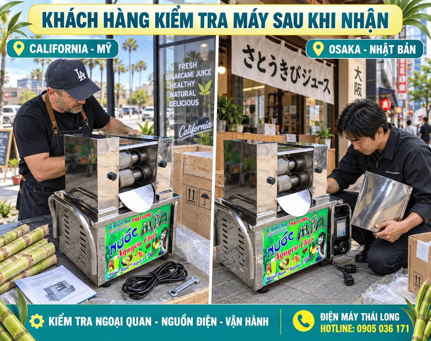 Máy ép mía Việt Nam điện 110V xuất khẩu