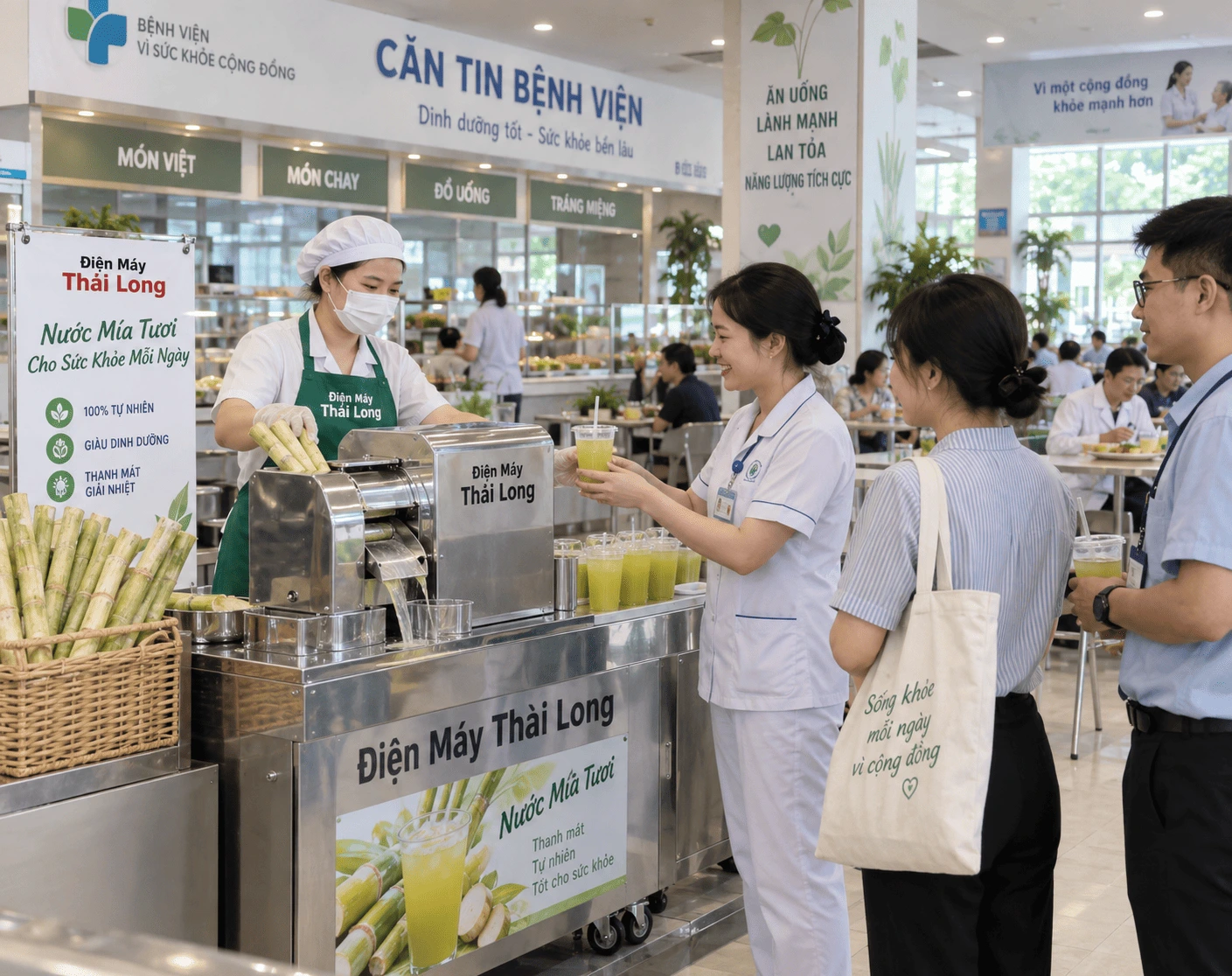 Khách hàng sử dụng máy ép mía Thái Long tại Đồng Nai