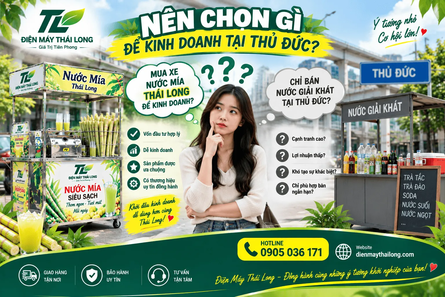 Nên kinh doanh nước mía hay cả hai?