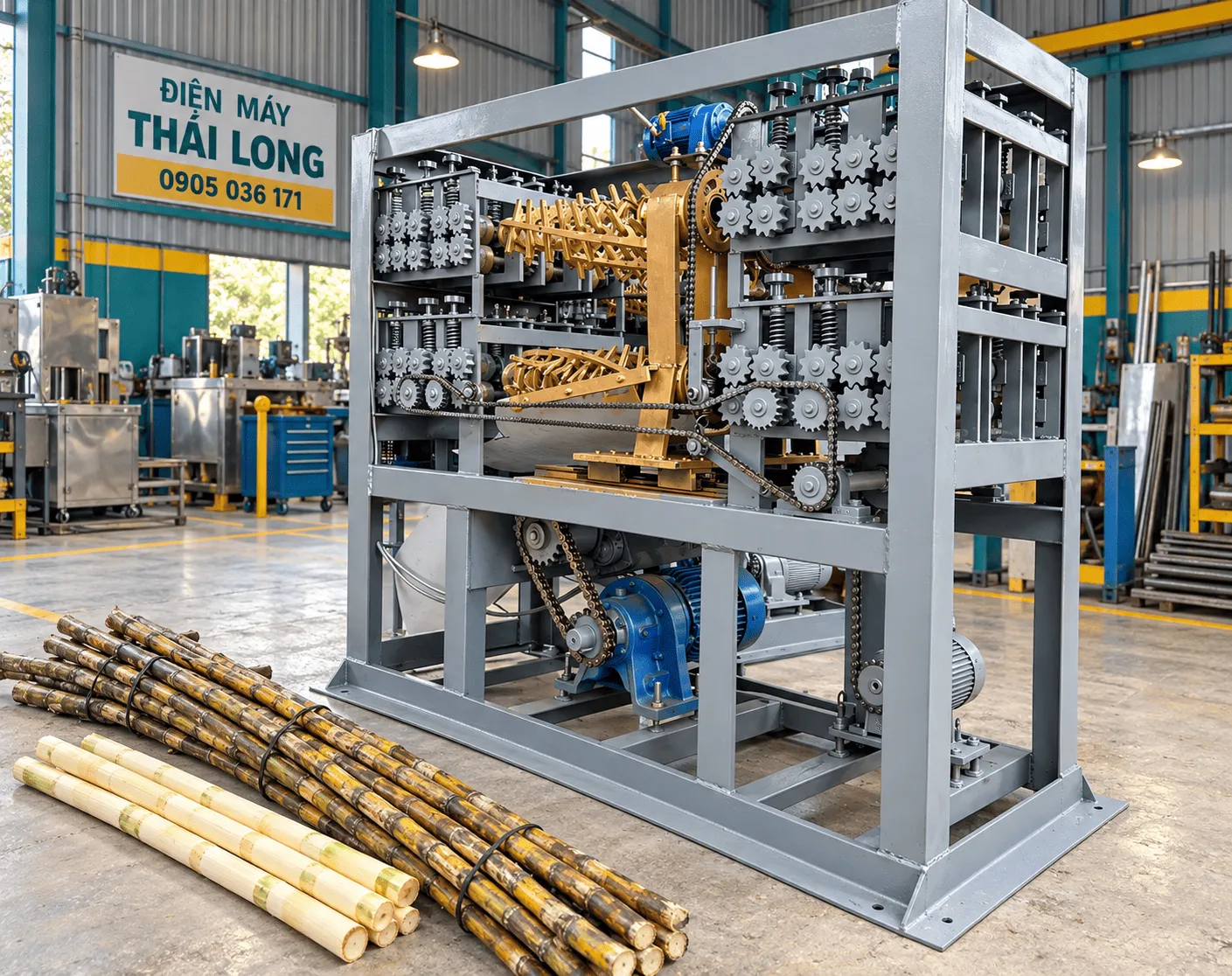 Máy bào vỏ mía công nghiệp Thái Long