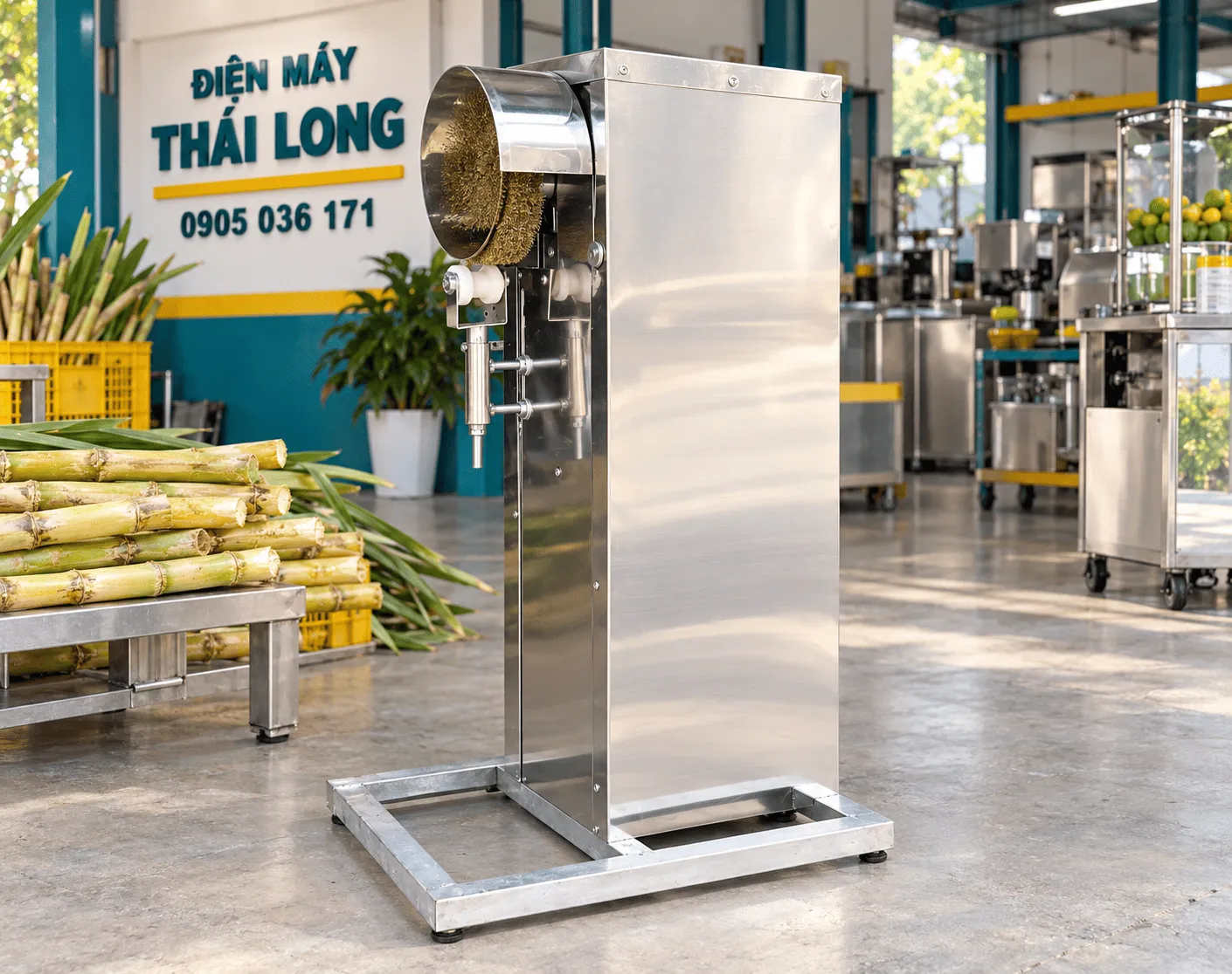 Máy bào vỏ mía mini bán tự động
