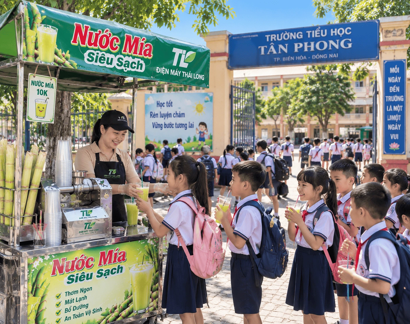 Khách hàng sử dụng máy ép mía tại Biên Hòa Đồng Nai