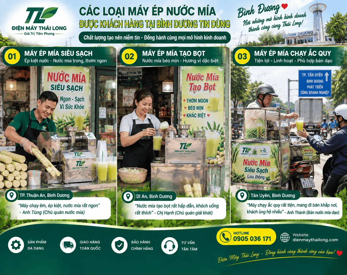 Máy ép nước mía tại Bình Dương
