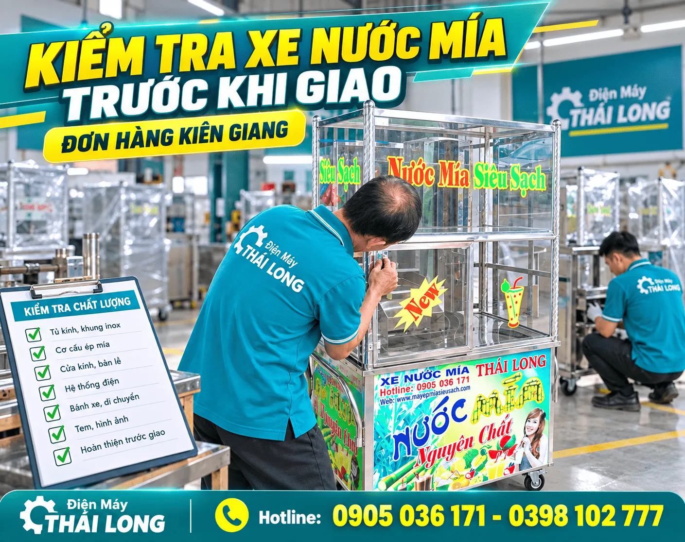 Quy trình mua bán xe nước mía tại Kiên Giang