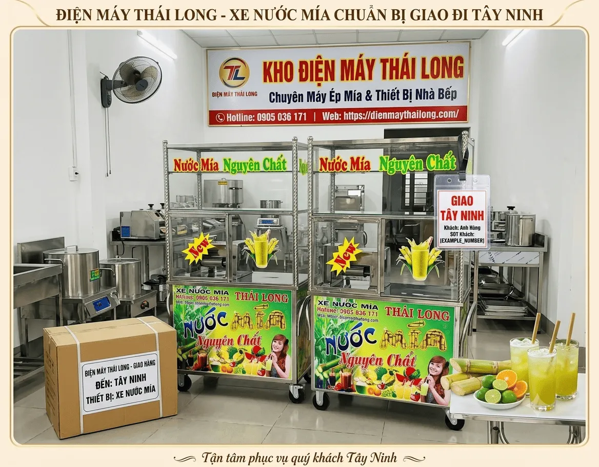 Xe nước mía giao khách hàng Tây Ninh