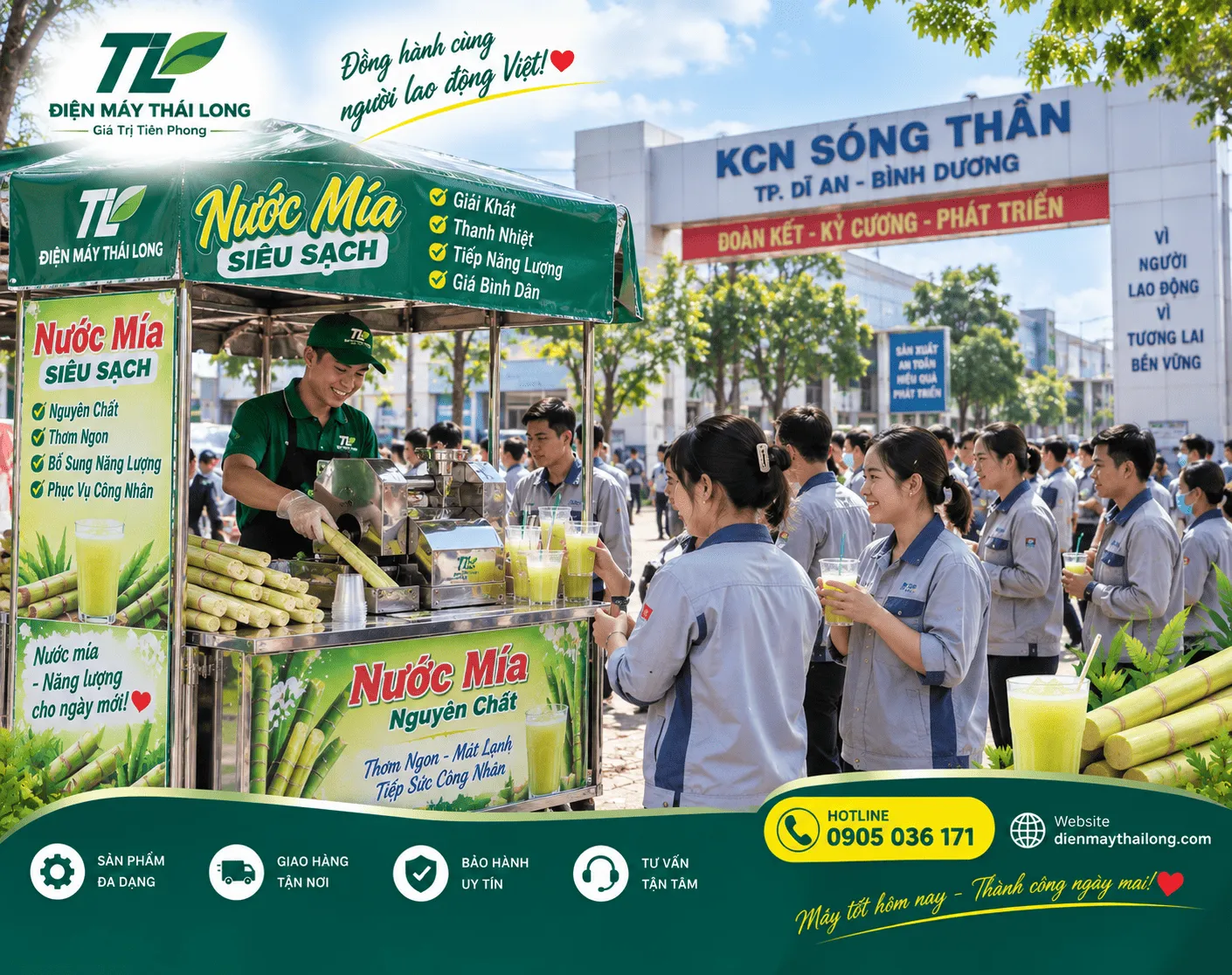 Xe nước mía tại KCN Sóng Thần Bình Dương