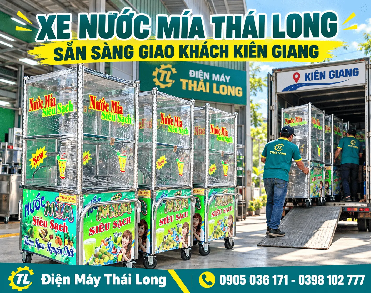 Xe nước mía giao khách Rạch Giá Kiên Giang
