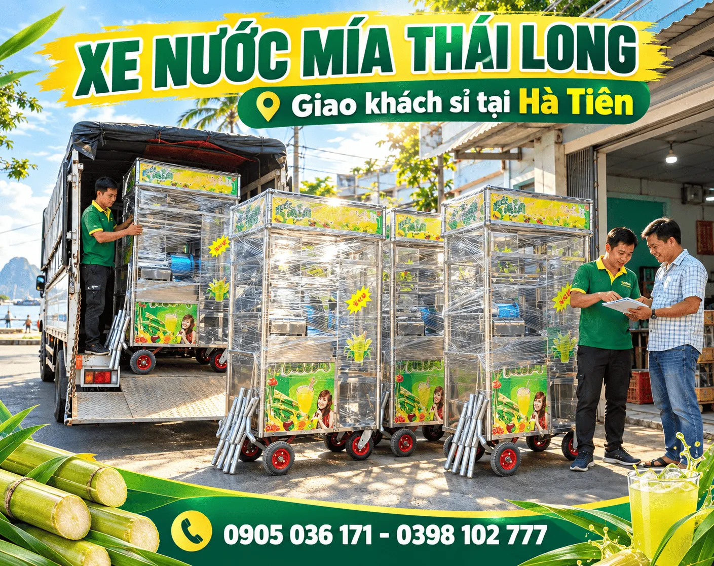 Xe nước mía giao khách Hà Tiên Kiên Giang