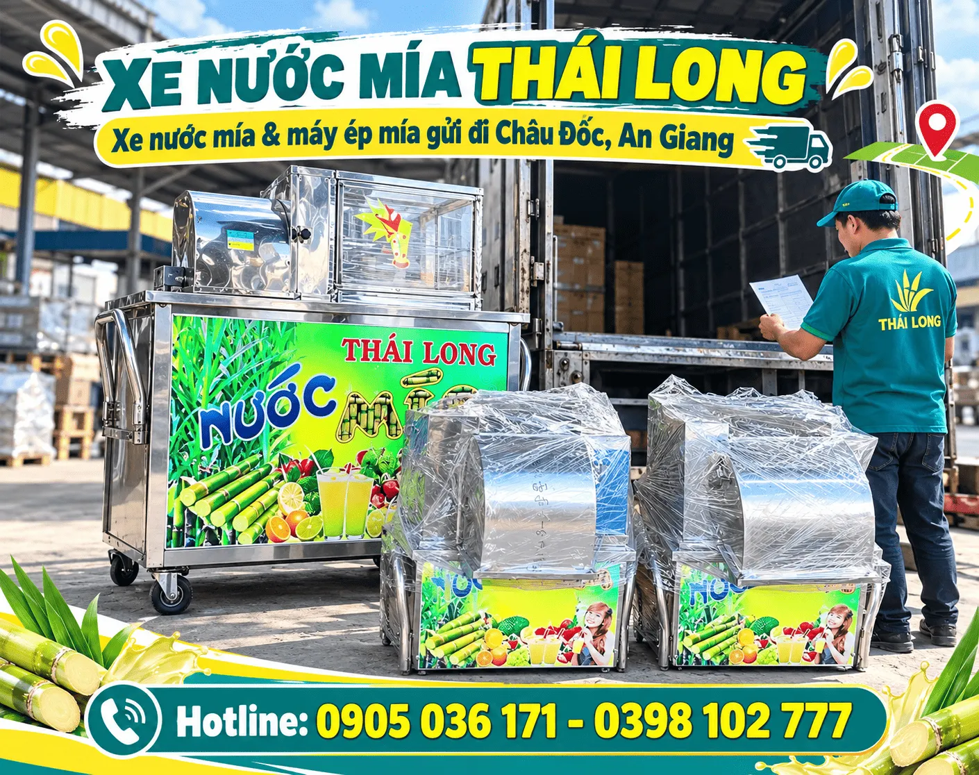 Xe nước mía gửi khách Châu Đốc An Giang