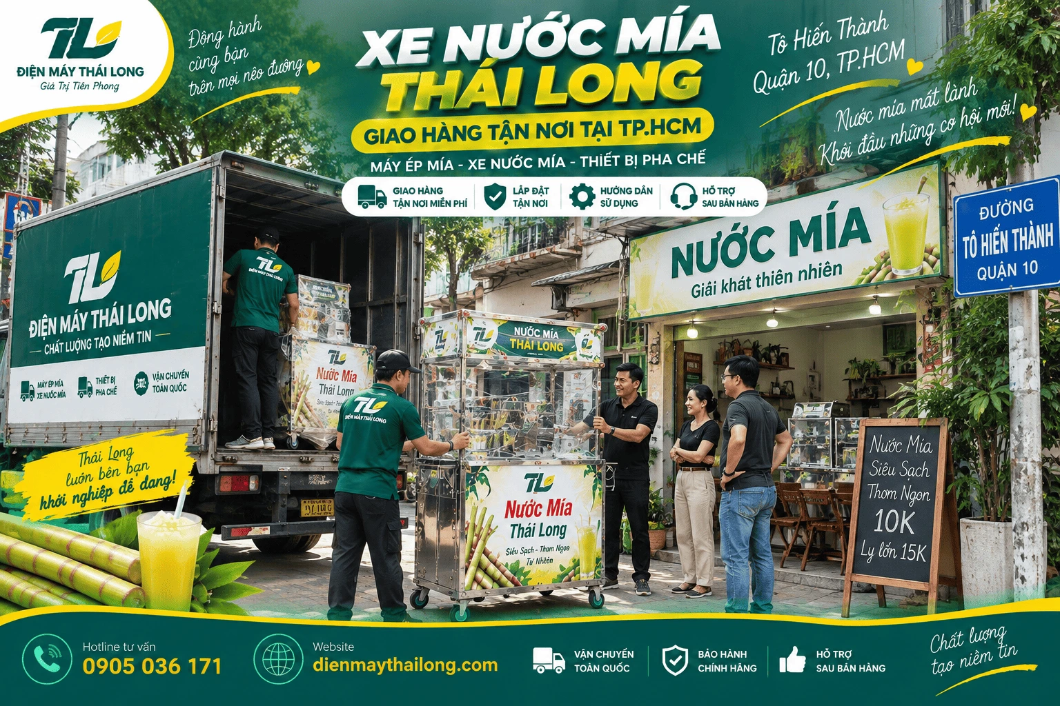 Bàn giao xe nước mía tại Quận 12 - TPHCM
