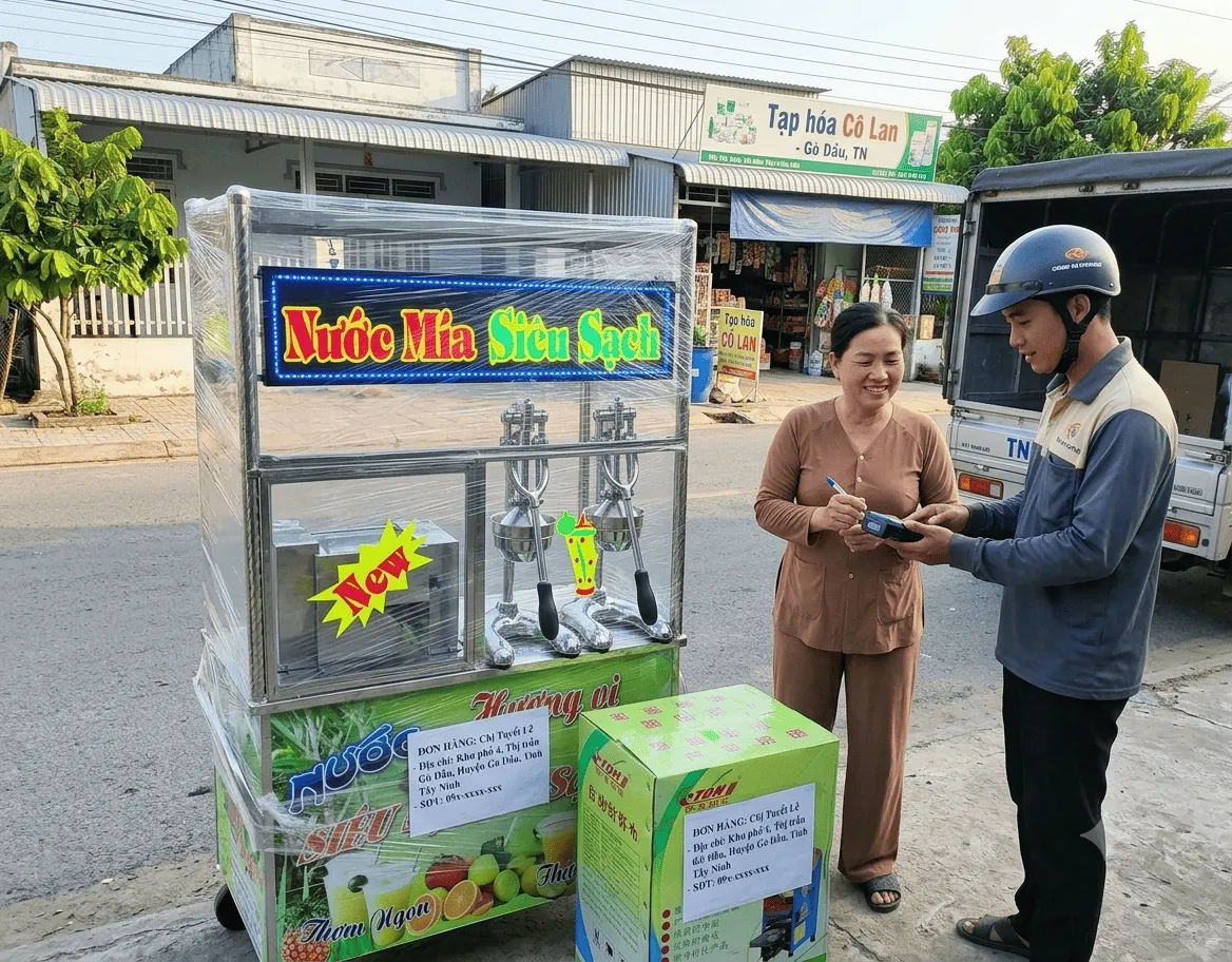 Xe nước mía siêu sạch giao Gò Dầu Tây Ninh