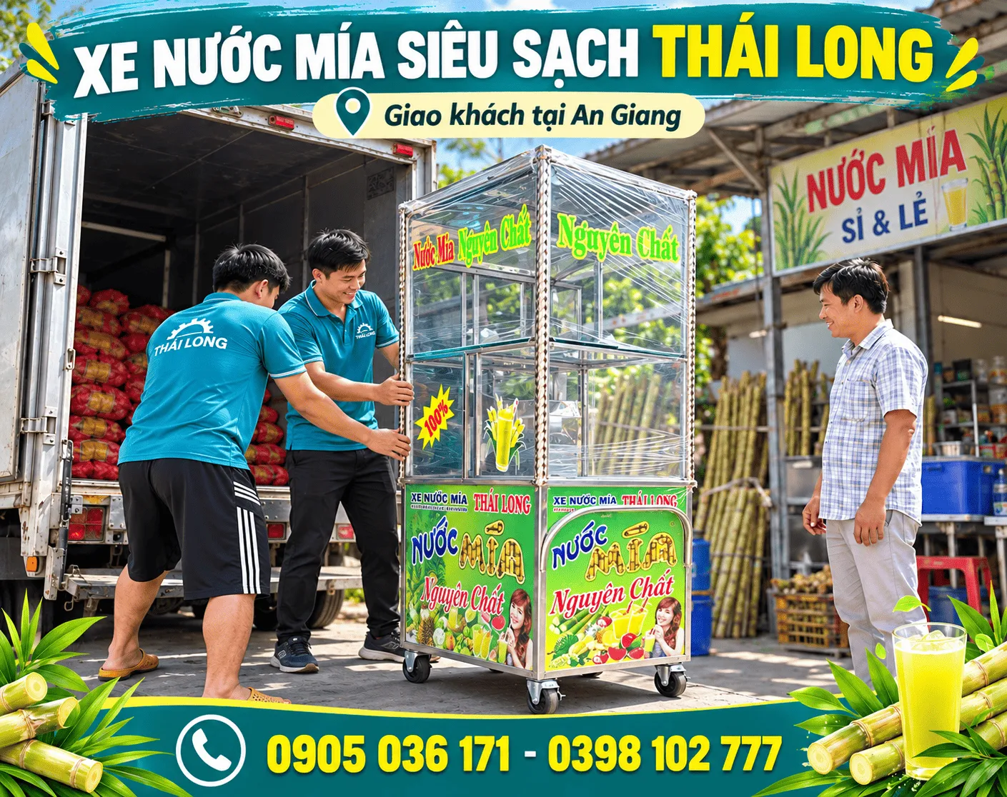 Xe nước mía siêu sạch giao khách An Giang