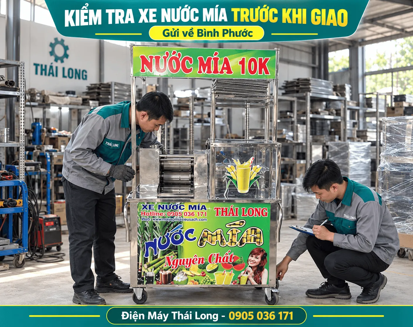 Xe nước mía tạo bọt giao Bình Phước