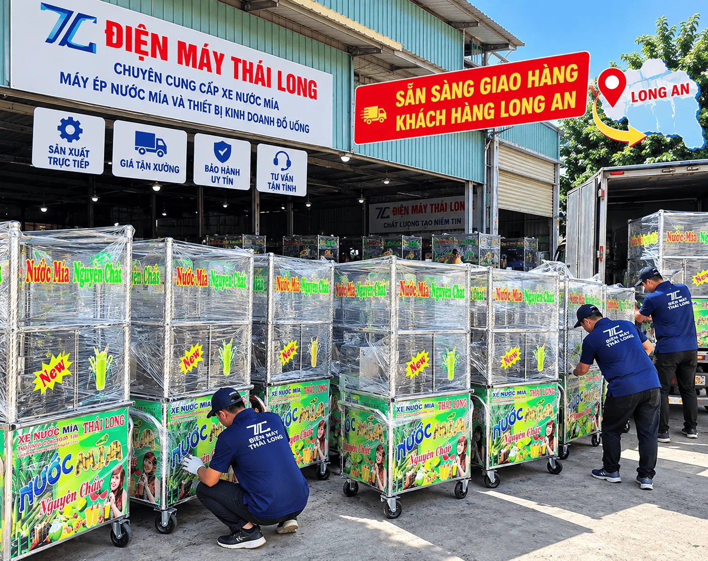 Xe nước mía Thái Long tại Long An
