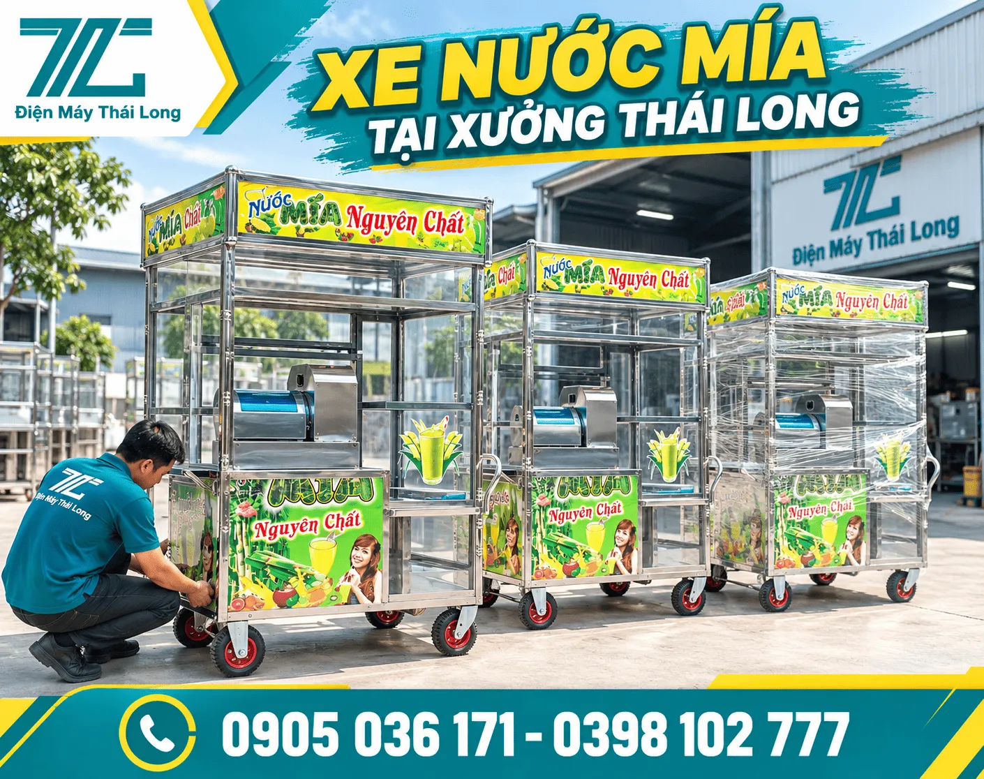 Xe nước mía Thái Long tại xưởng
