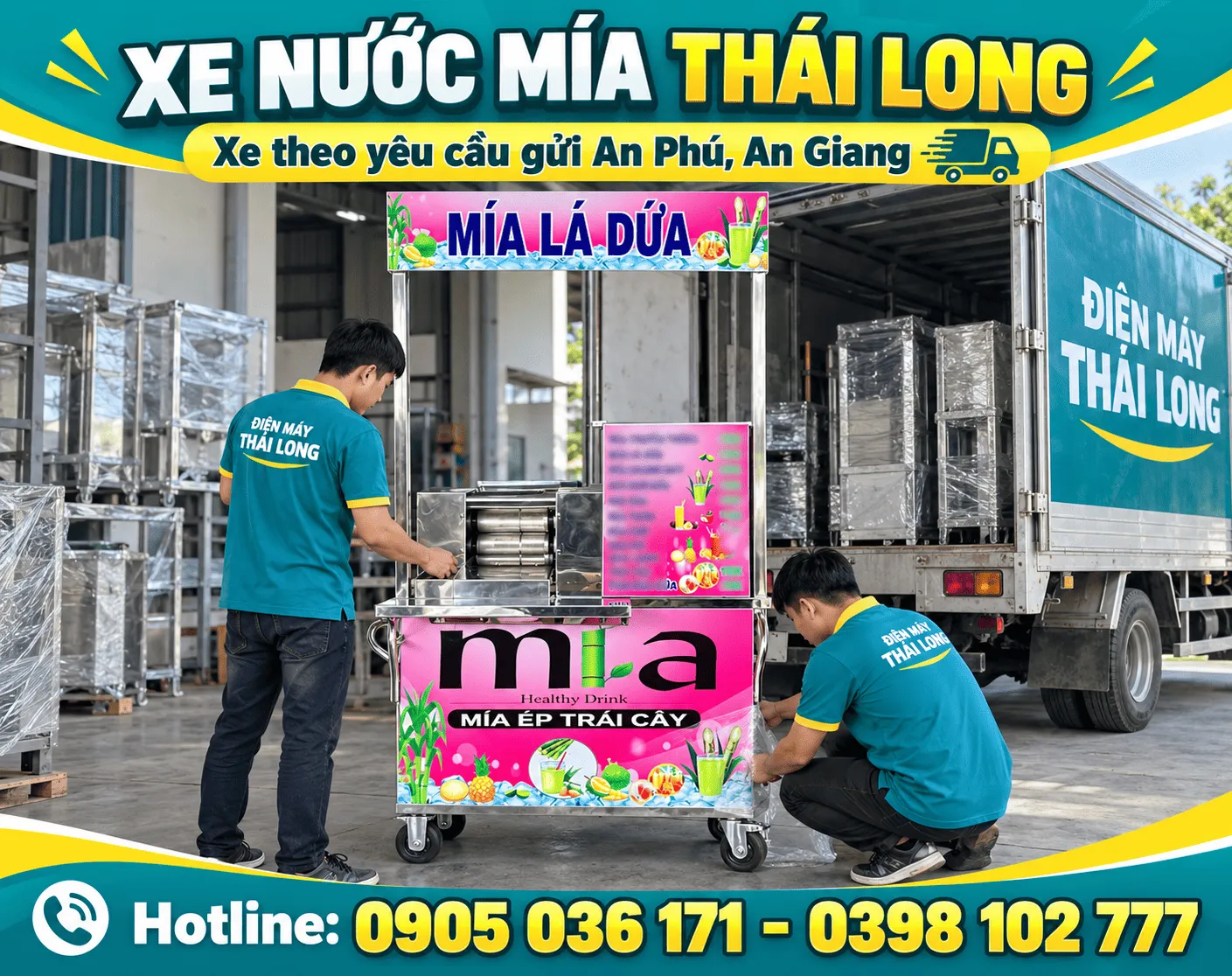 Xe nước mía theo yêu cầu khách An Phú An Giang