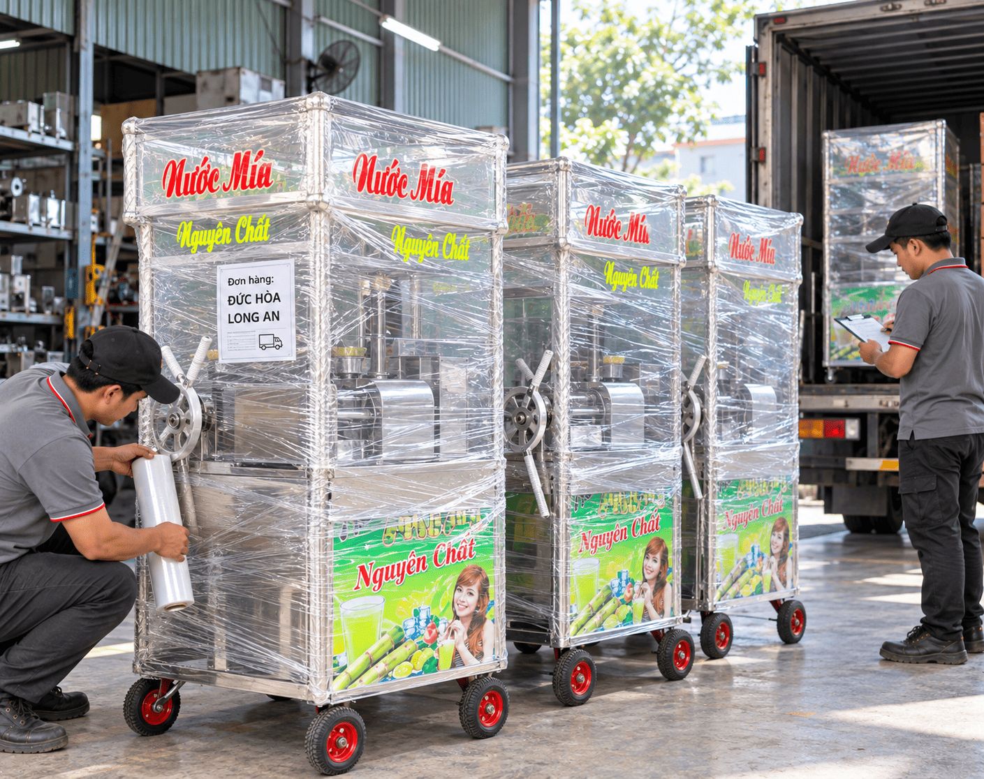 Xe nước mía truyền thống tại Long An
